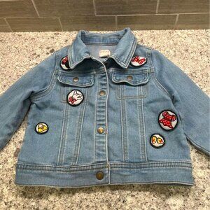Disney Tutu‎ Couture 4T Kids Denim Jean Jacket With Embroidered Patches